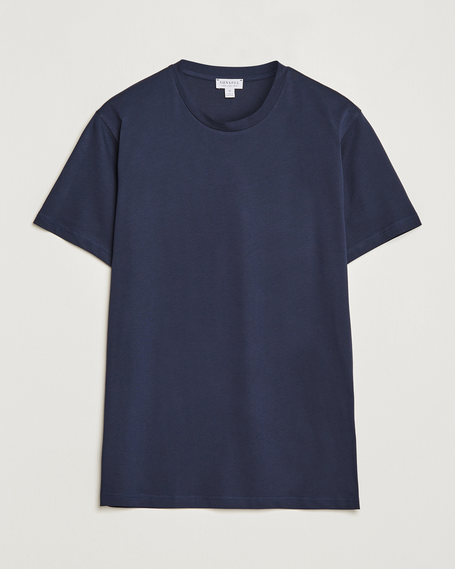 Herre | T-Shirts | Sunspel | Riviera Organic Tee Navy