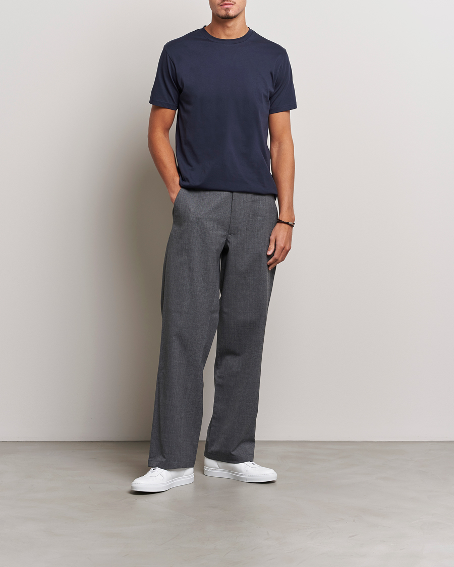 Herre | T-Shirts | Sunspel | Riviera Midweight T-Shirt Navy