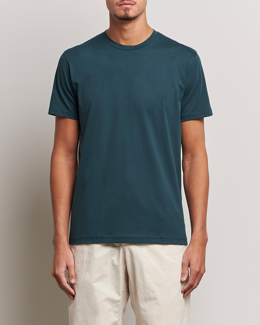 Herre | T-Shirts | Sunspel | Riviera Midweight Tee Peacock