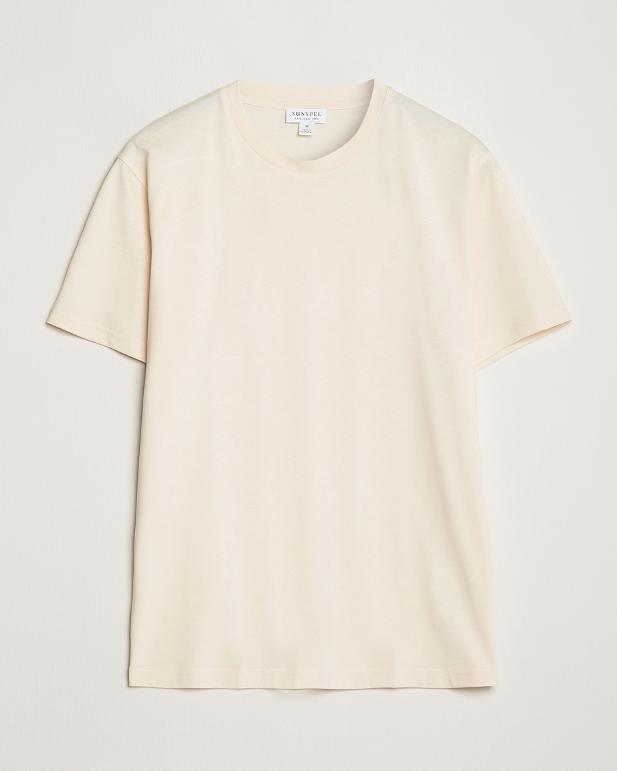 Herre | T-Shirts | Sunspel | Riviera Organic Tee Undyed
