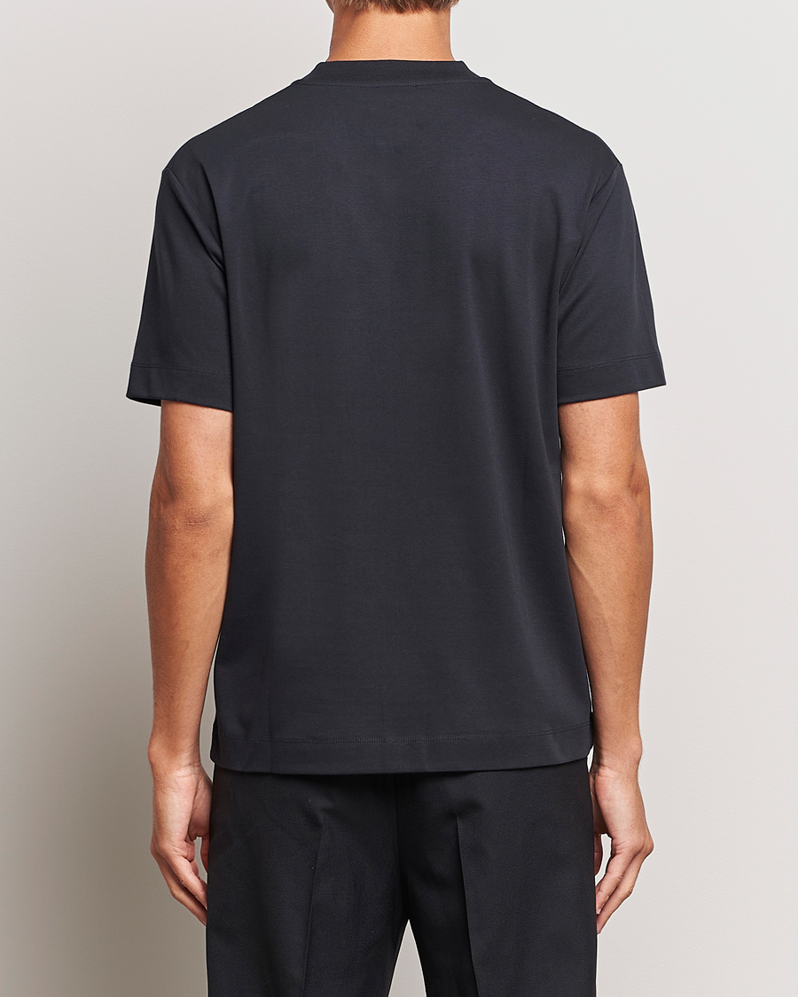 Herre | T-Shirts | Sunspel | Heavyweight Mock Neck T-Shirt Black