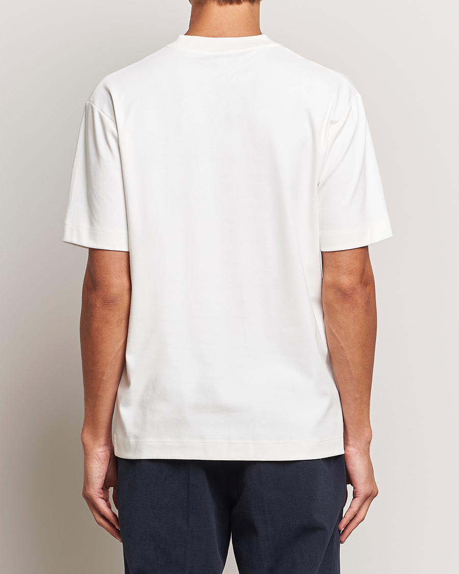 Herre | T-Shirts | Sunspel | Heavyweight Mock Neck T-Shirt Ecru