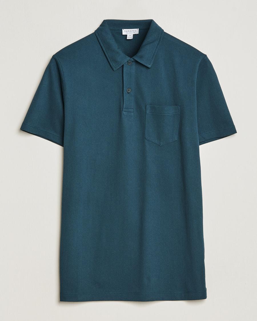 Herre |  | Sunspel | Riviera Polo Shirt Peacock