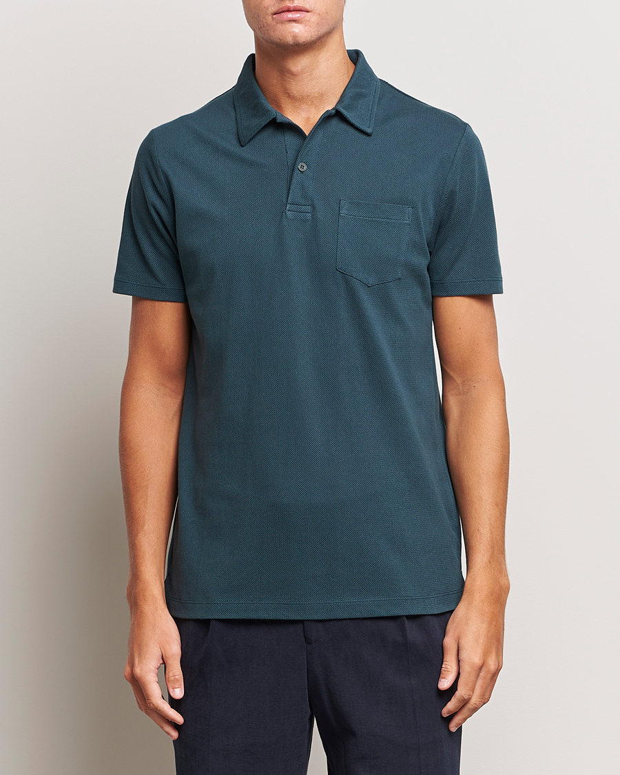 Herre | Sunspel | Sunspel | Riviera Polo Shirt Peacock