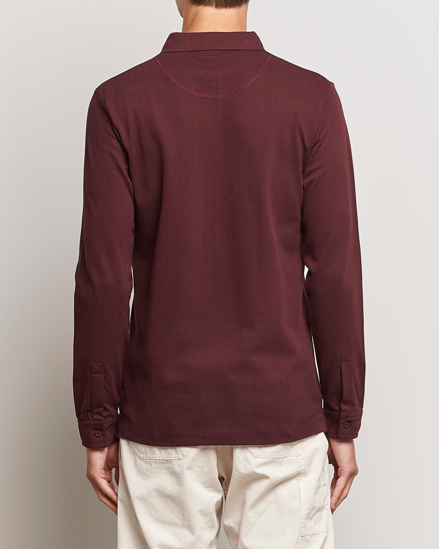 Herre | Gensere | Sunspel | Long Sleeve Riviera Polo Shirt Maroon