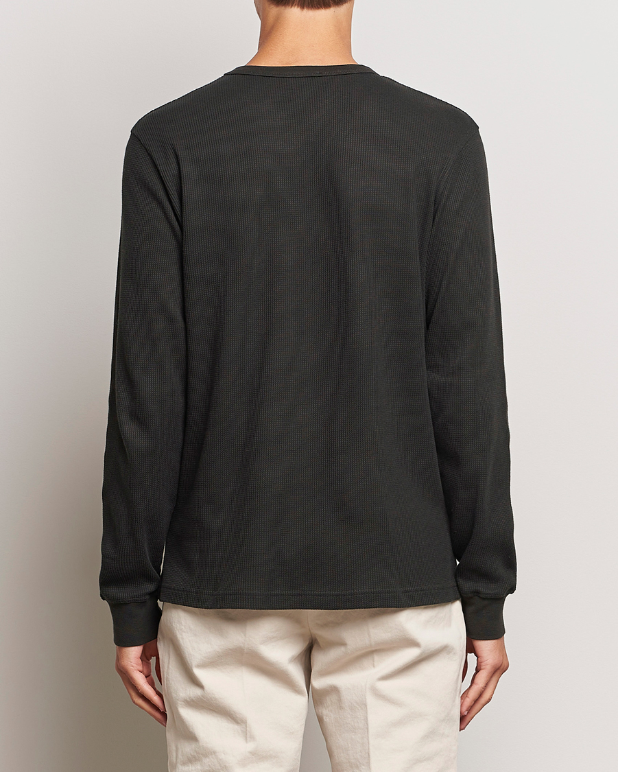 Herre | T-Shirts | Sunspel | Long Sleeve Waffle T-Shirt Coffee