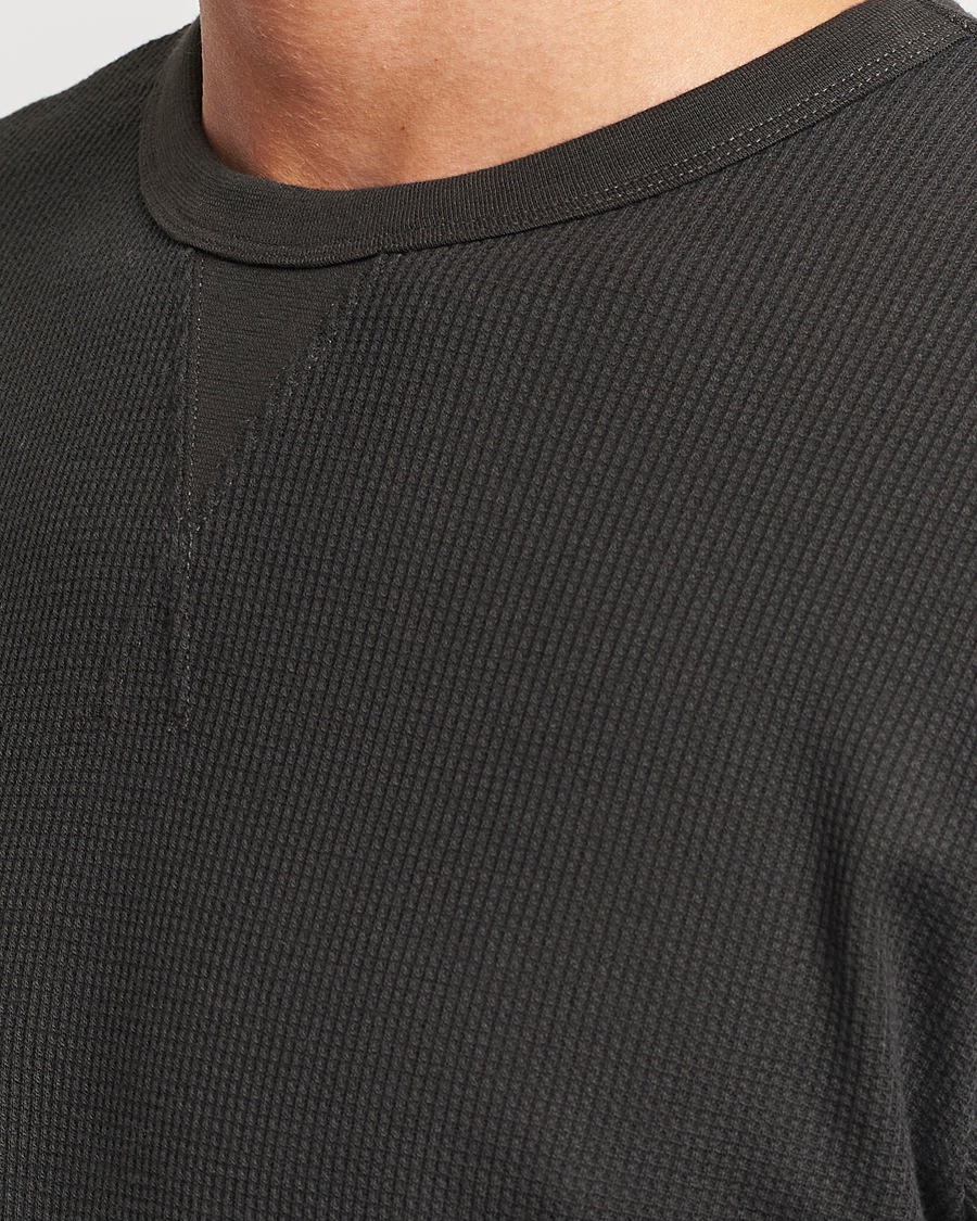 Herre | T-Shirts | Sunspel | Long Sleeve Waffle T-Shirt Coffee