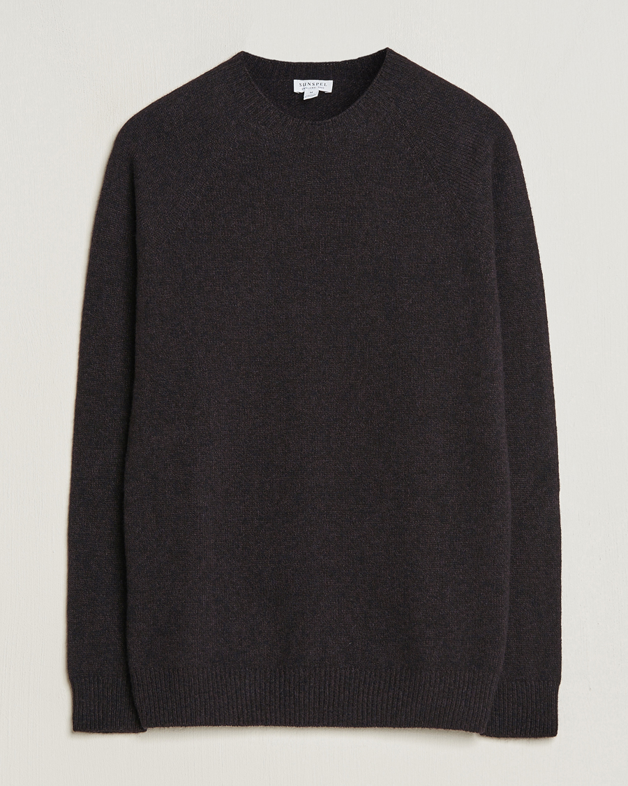 Herre | Gensere | Sunspel | Lambswool Crewneck Coffee Twist