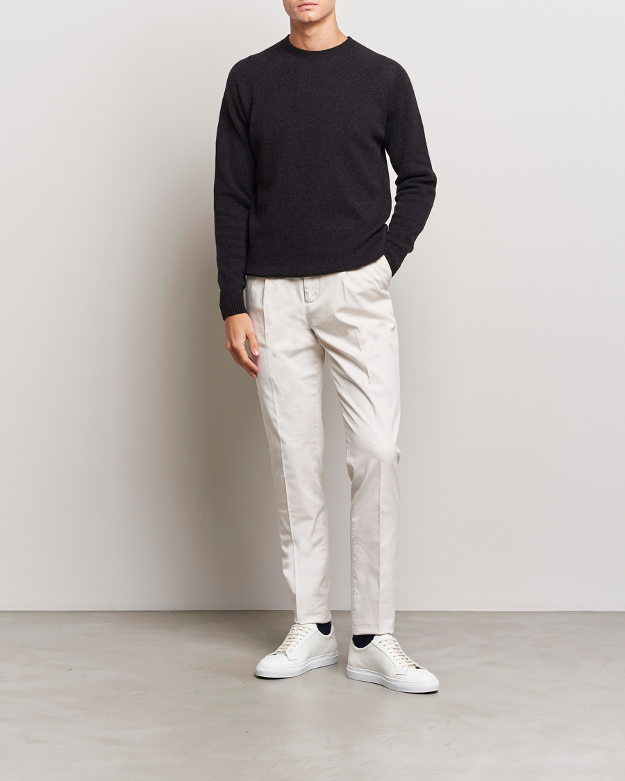 Herre | Gensere | Sunspel | Lambswool Crewneck Coffee Twist