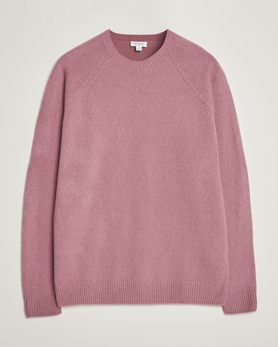 Herre | Gensere | Sunspel | Lambswool Crewneck Vintage Pink