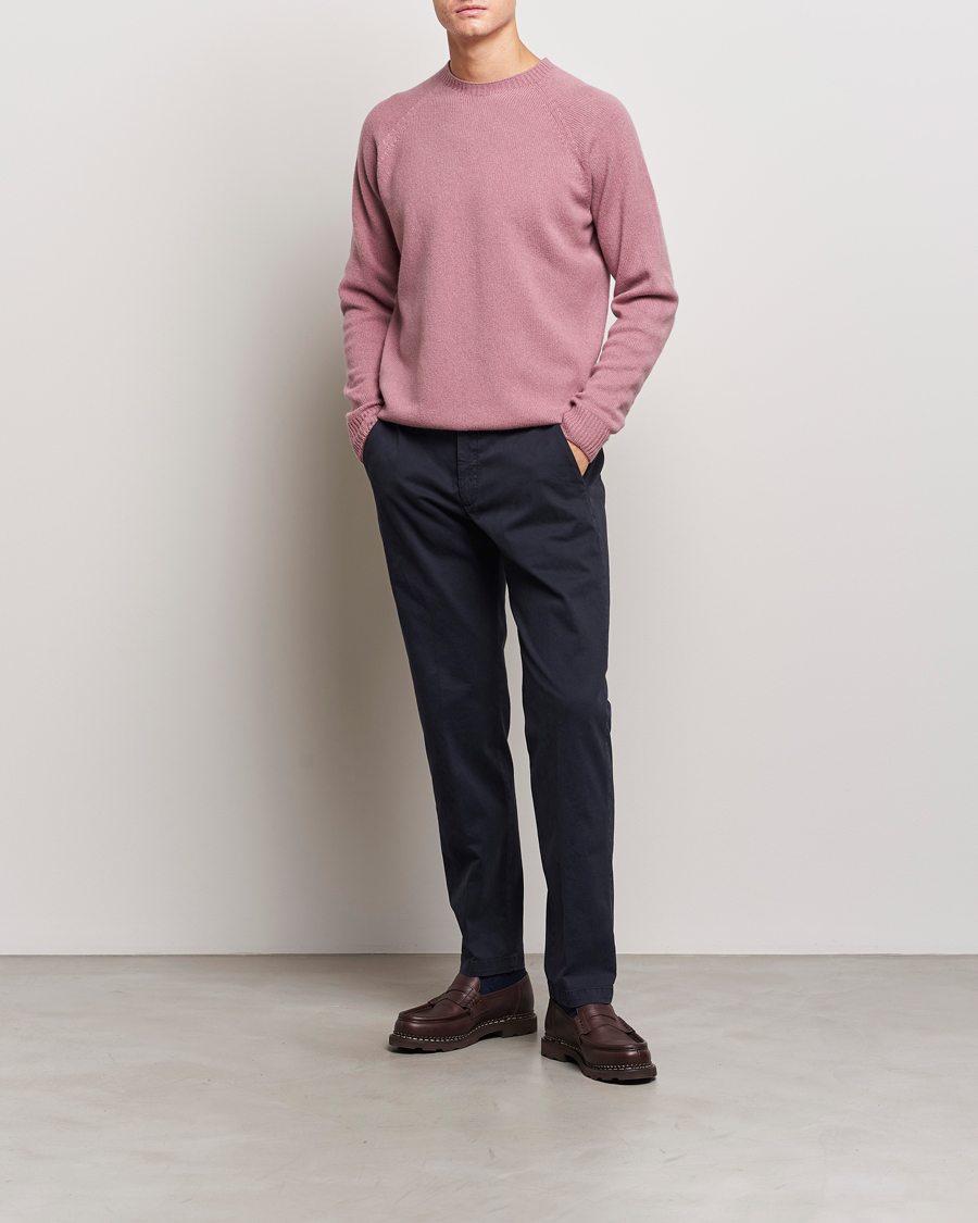 Herre | Gensere | Sunspel | Lambswool Crewneck Vintage Pink