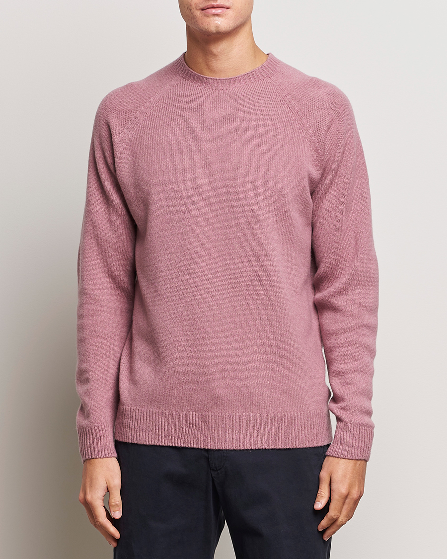 Herre |  | Sunspel | Lambswool Crewneck Vintage Pink