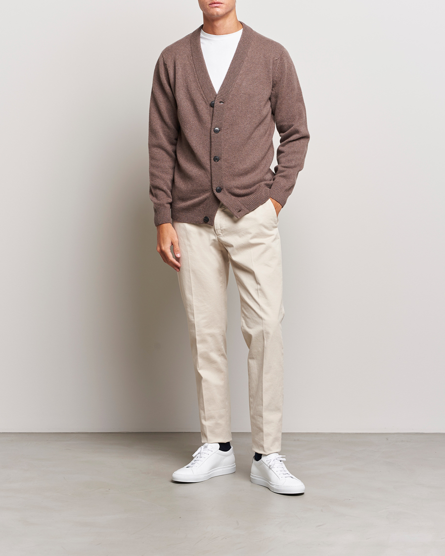 Herre | Gensere | Sunspel | Lambswool Cardigan Cedar
