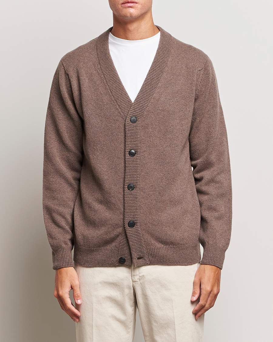 Herre |  | Sunspel | Lambswool Cardigan Cedar