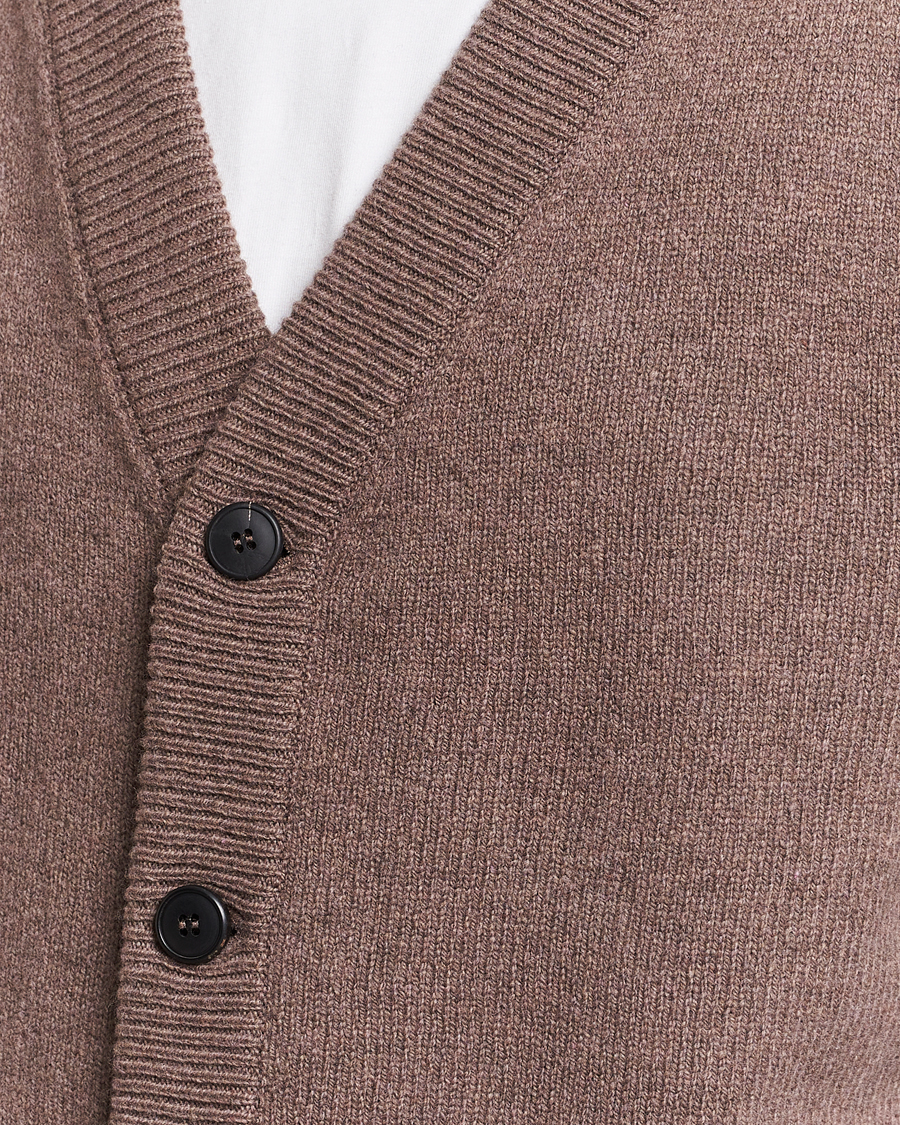 Herre | Gensere | Sunspel | Lambswool Cardigan Cedar