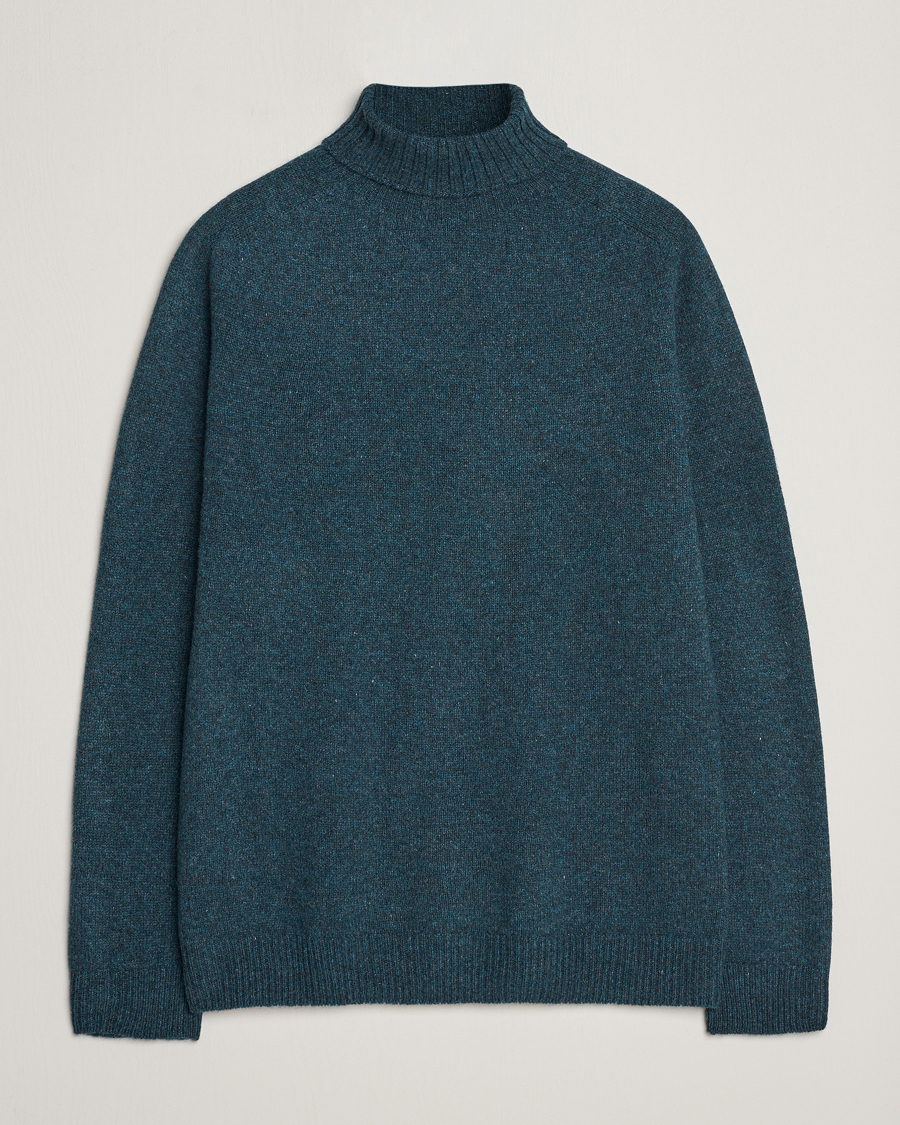 Herre | Gensere | Sunspel | Lambswool Rollneck Peacock