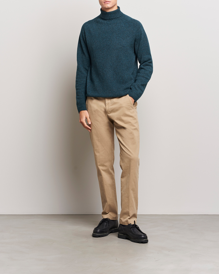 Herre | Gensere | Sunspel | Lambswool Rollneck Peacock
