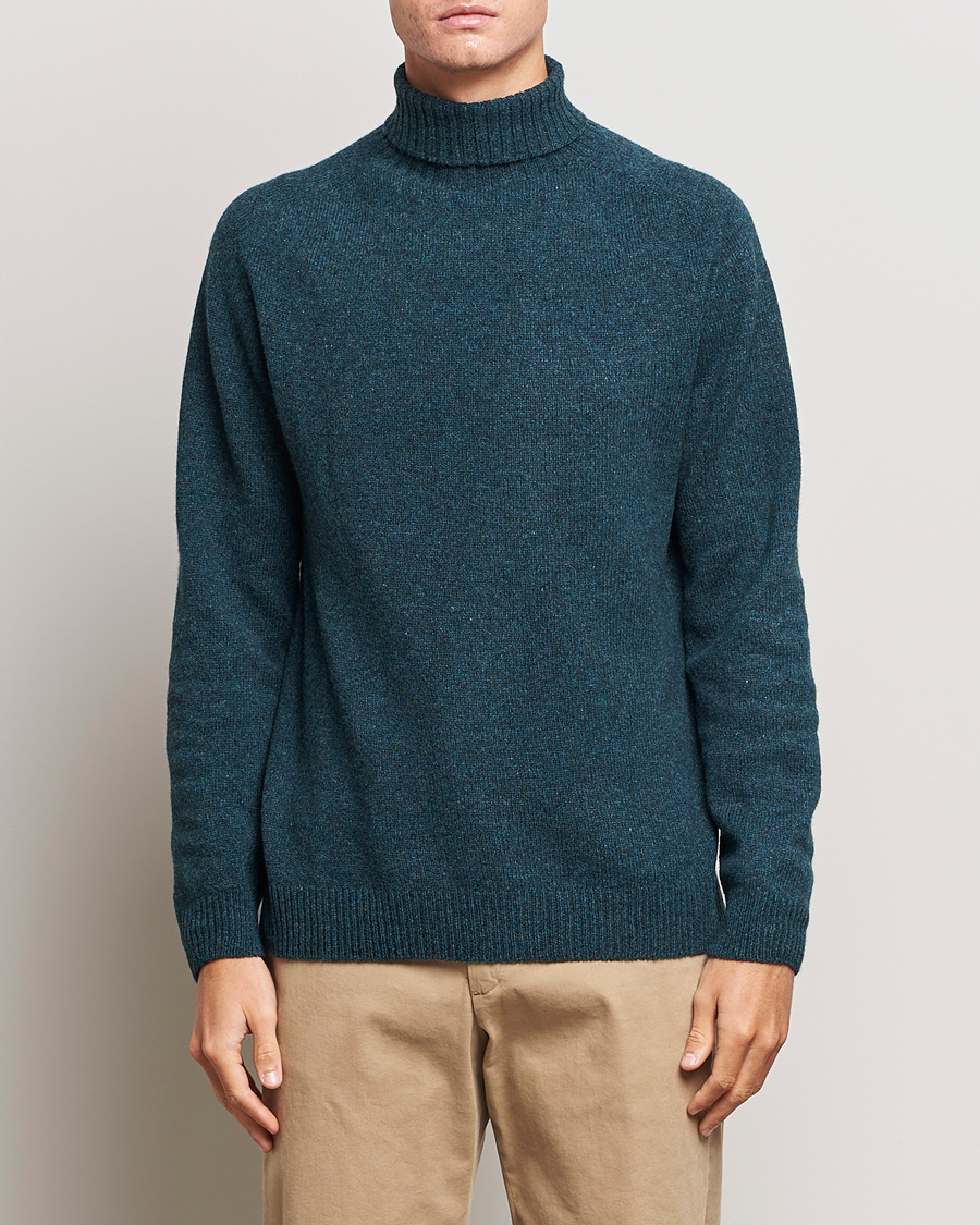 Herre | Gensere | Sunspel | Lambswool Rollneck Peacock