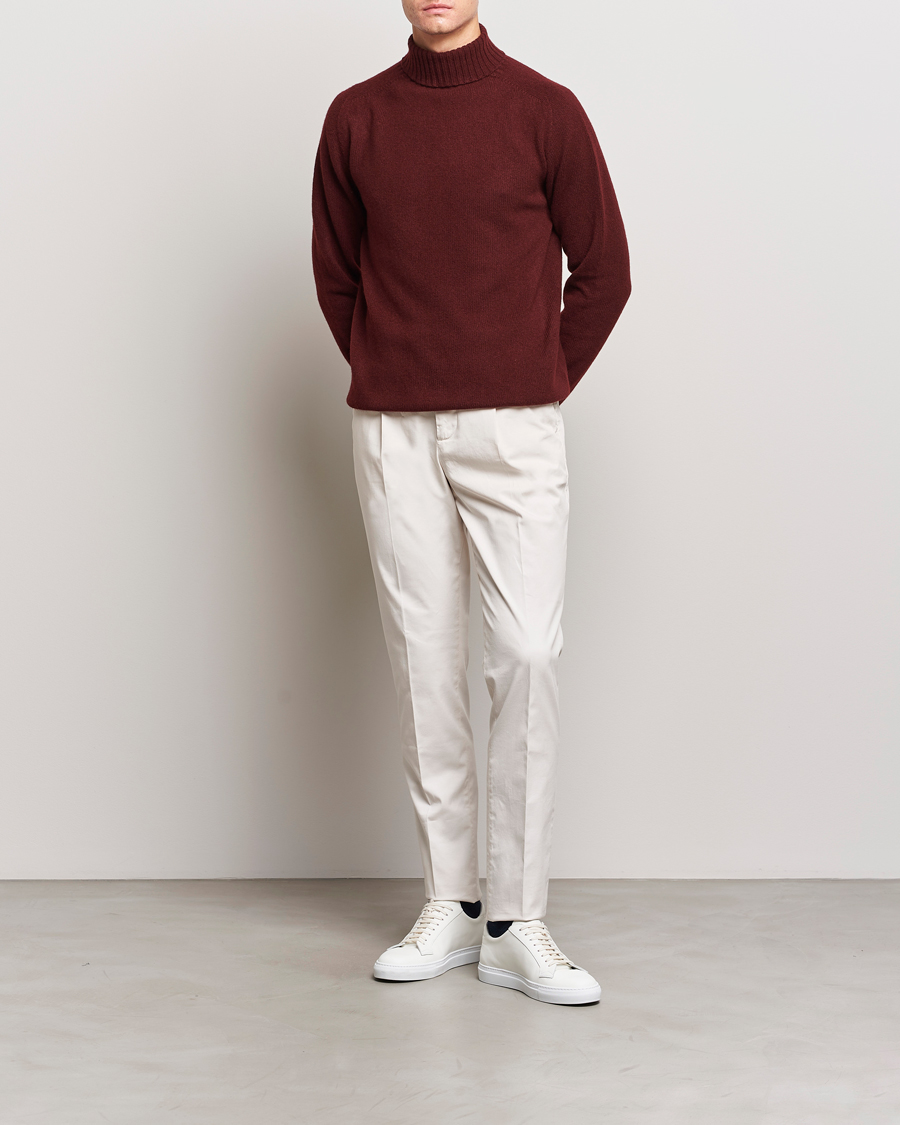 Herre | Gensere | Sunspel | Lambswool Rollneck Maroon