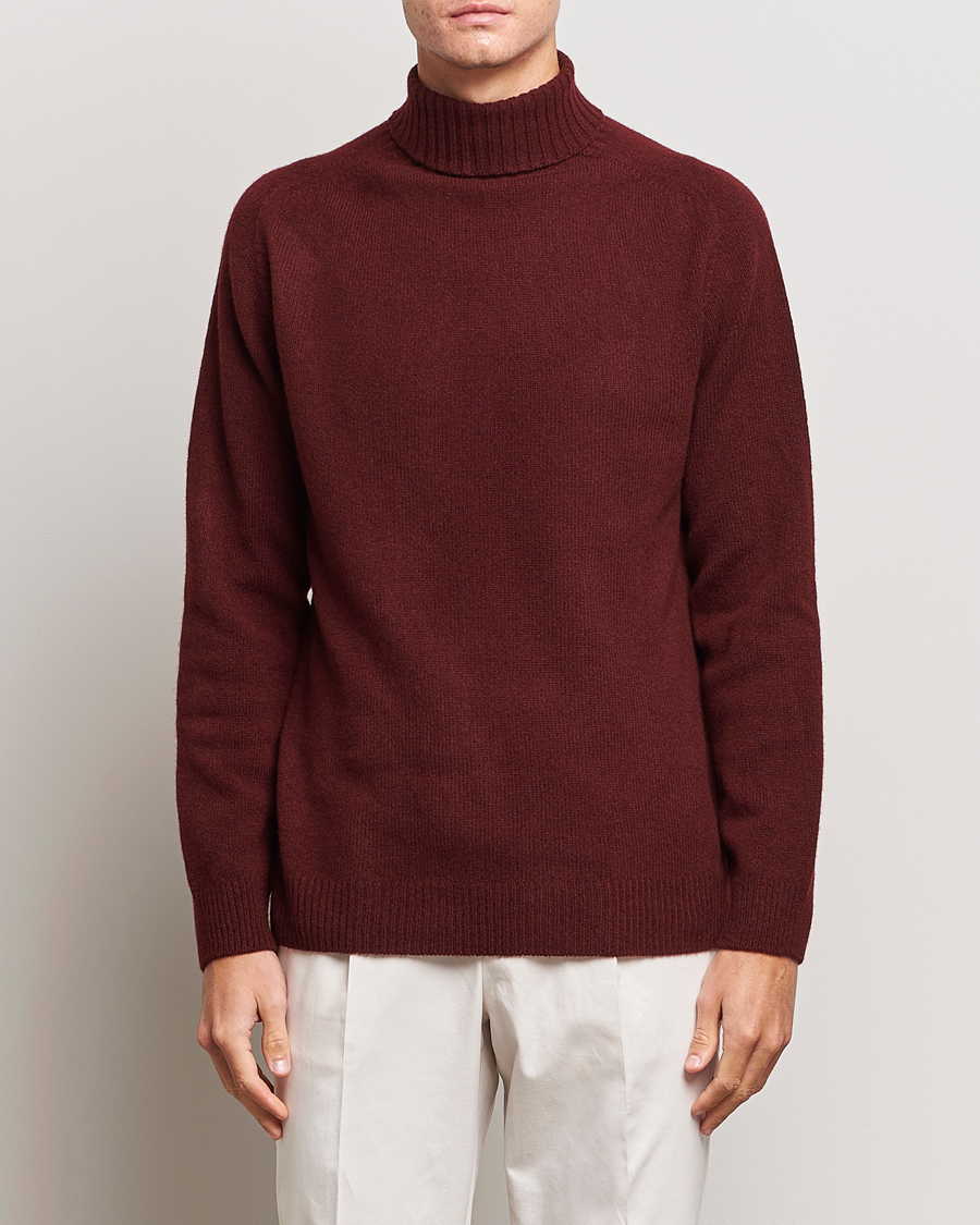 Herre | Gensere | Sunspel | Lambswool Rollneck Maroon