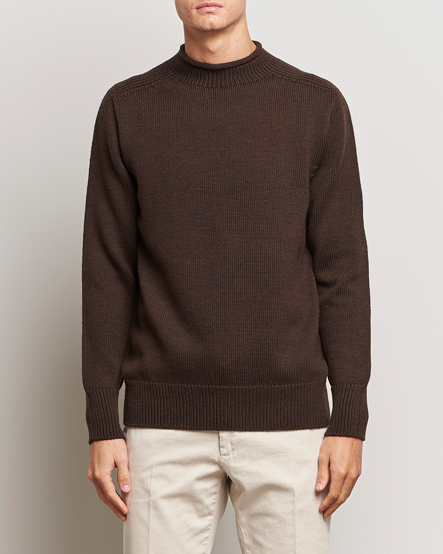 Herre |  | Sunspel | Fisherman Merino Jumper Coffee