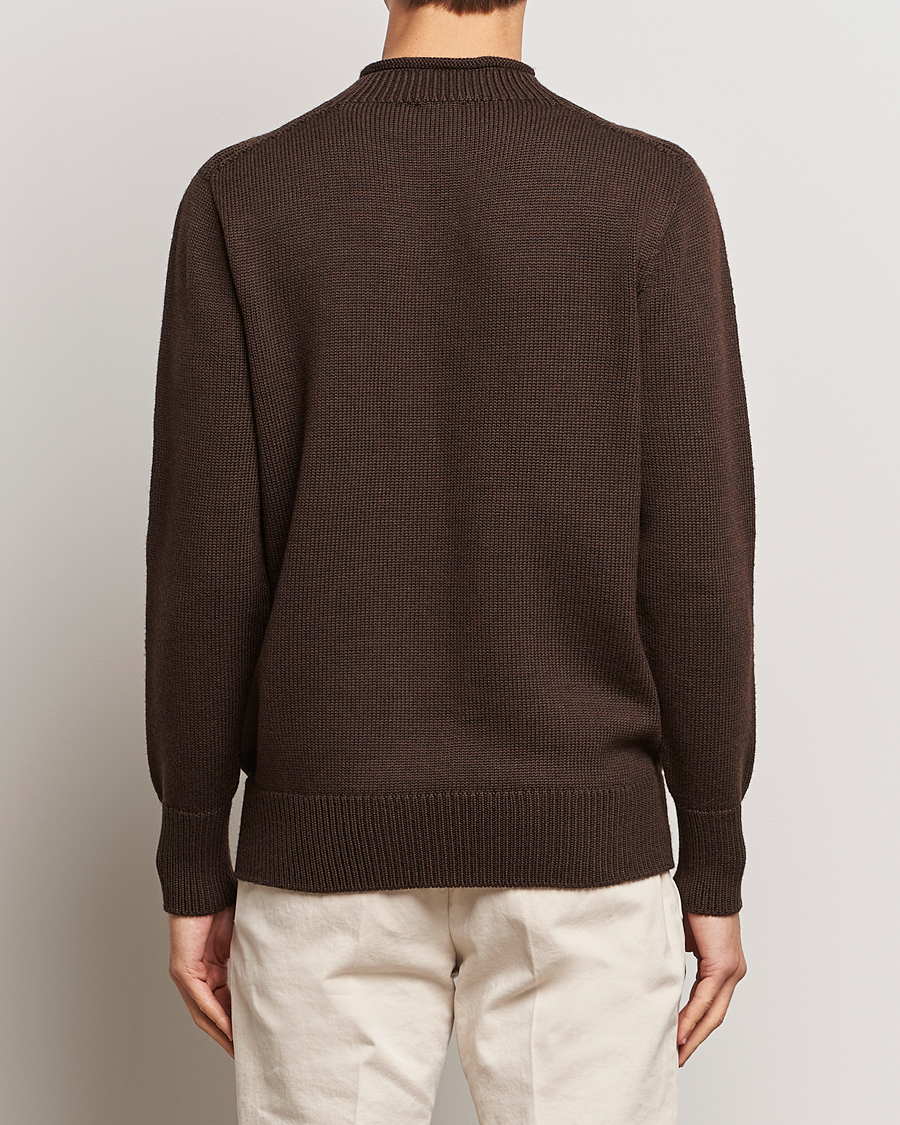 Herre | Gensere | Sunspel | Fisherman Merino Jumper Coffee