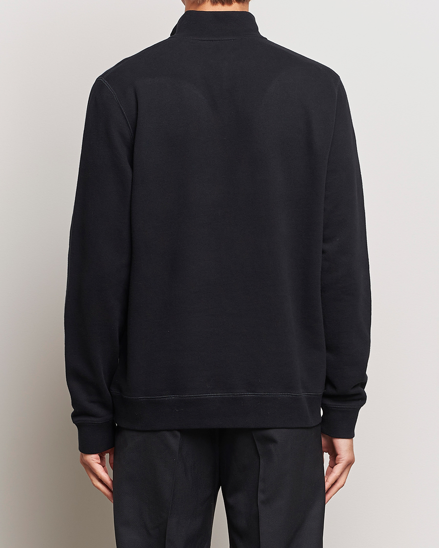 Herre | Gensere | Sunspel | Loopback Half Zip Sweatshirt Black