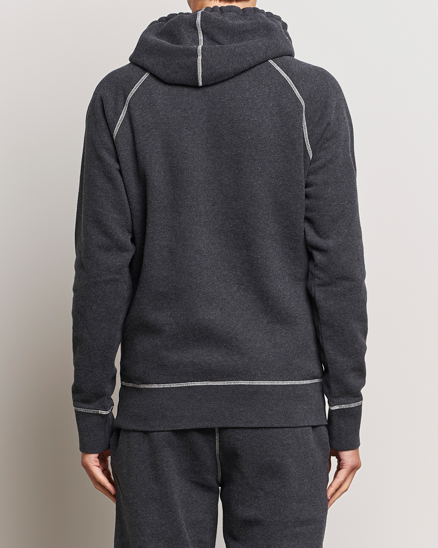 Herre | Gensere | Sunspel | Fleeceback Hoodie Charcoal Melange