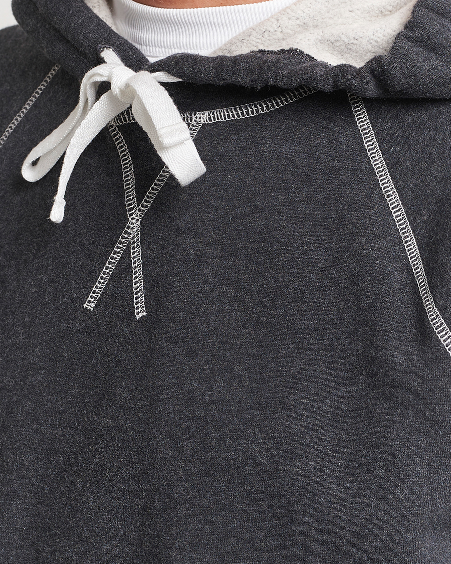 Herre | Gensere | Sunspel | Fleeceback Hoodie Charcoal Melange