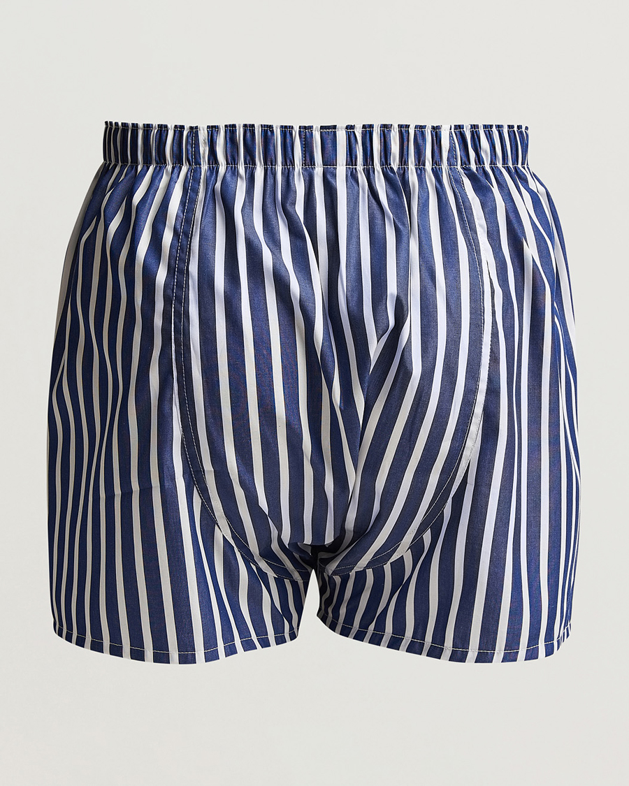 Herre | Undertøy | Sunspel | Cotton Gingham Boxer White/Navy