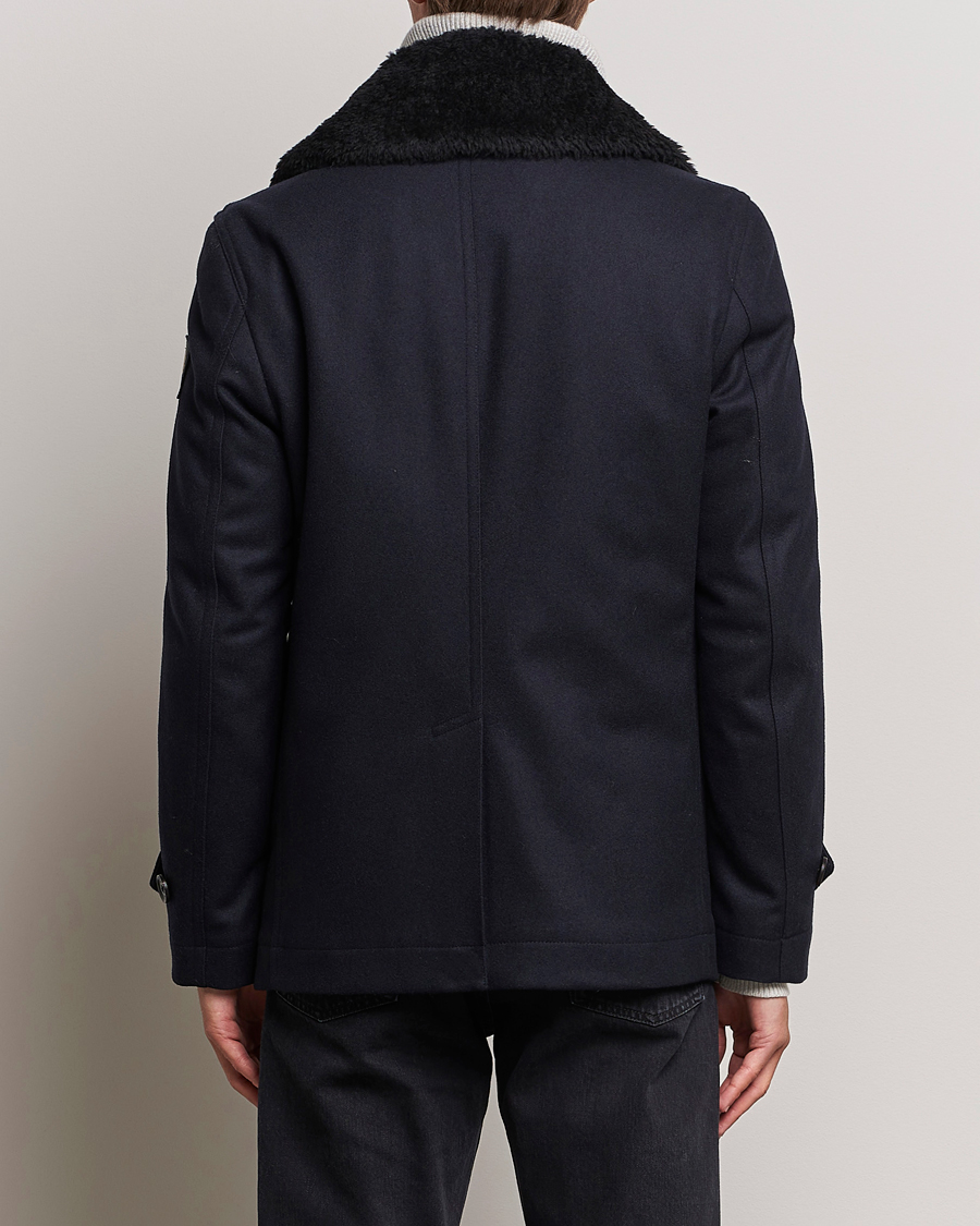 Herre | Jakker | Belstaff | Ashridge Sherling Wool Peacoat Dark Ink