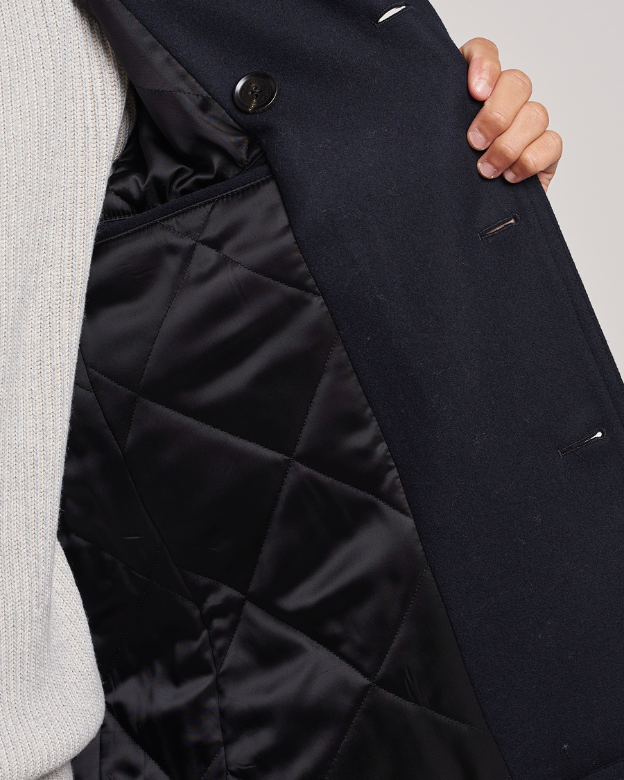 Herre | Jakker | Belstaff | Ashridge Sherling Wool Peacoat Dark Ink