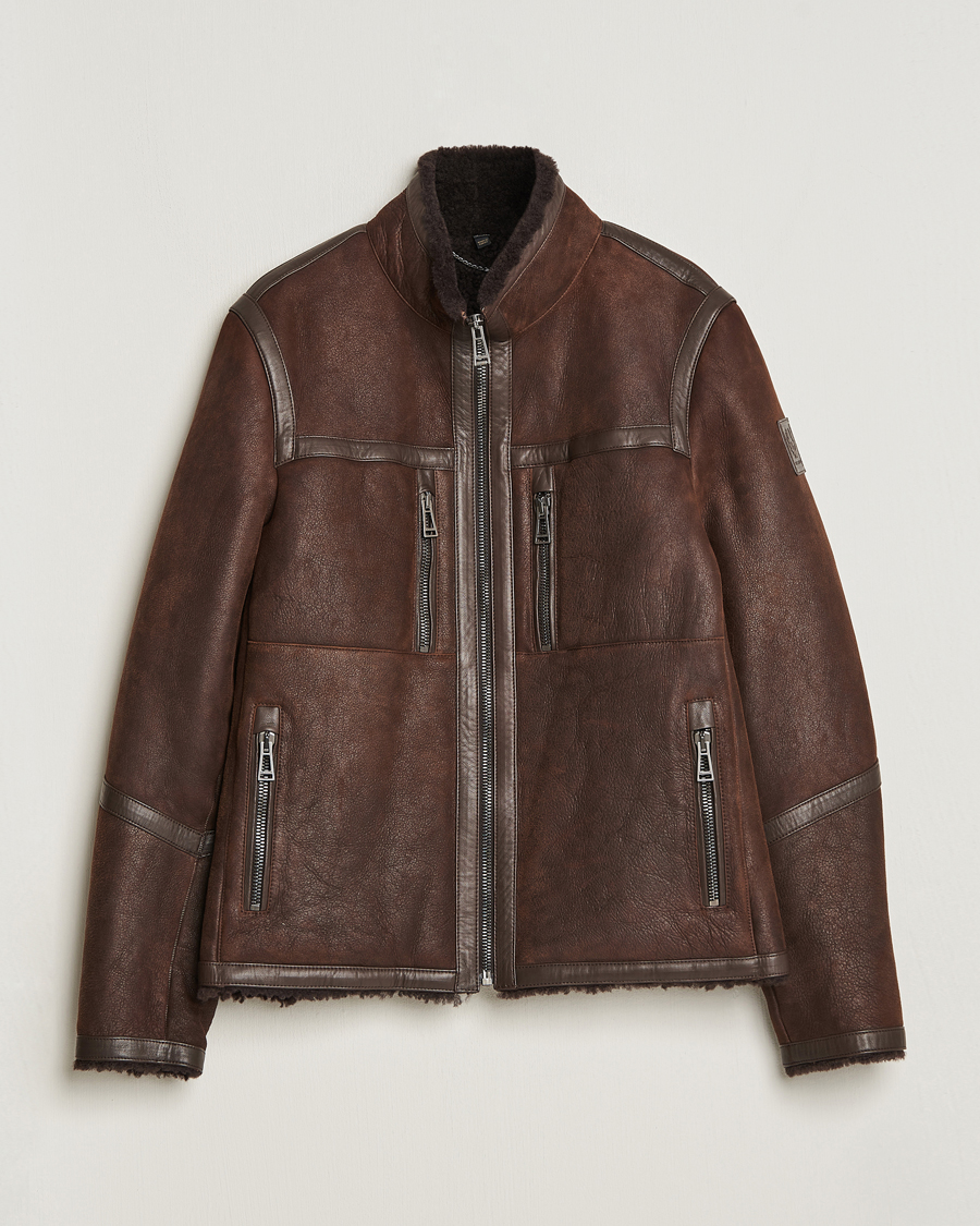 Herre | Jakker | Belstaff | Tundra Sherling Leather Jacket Earth Brown