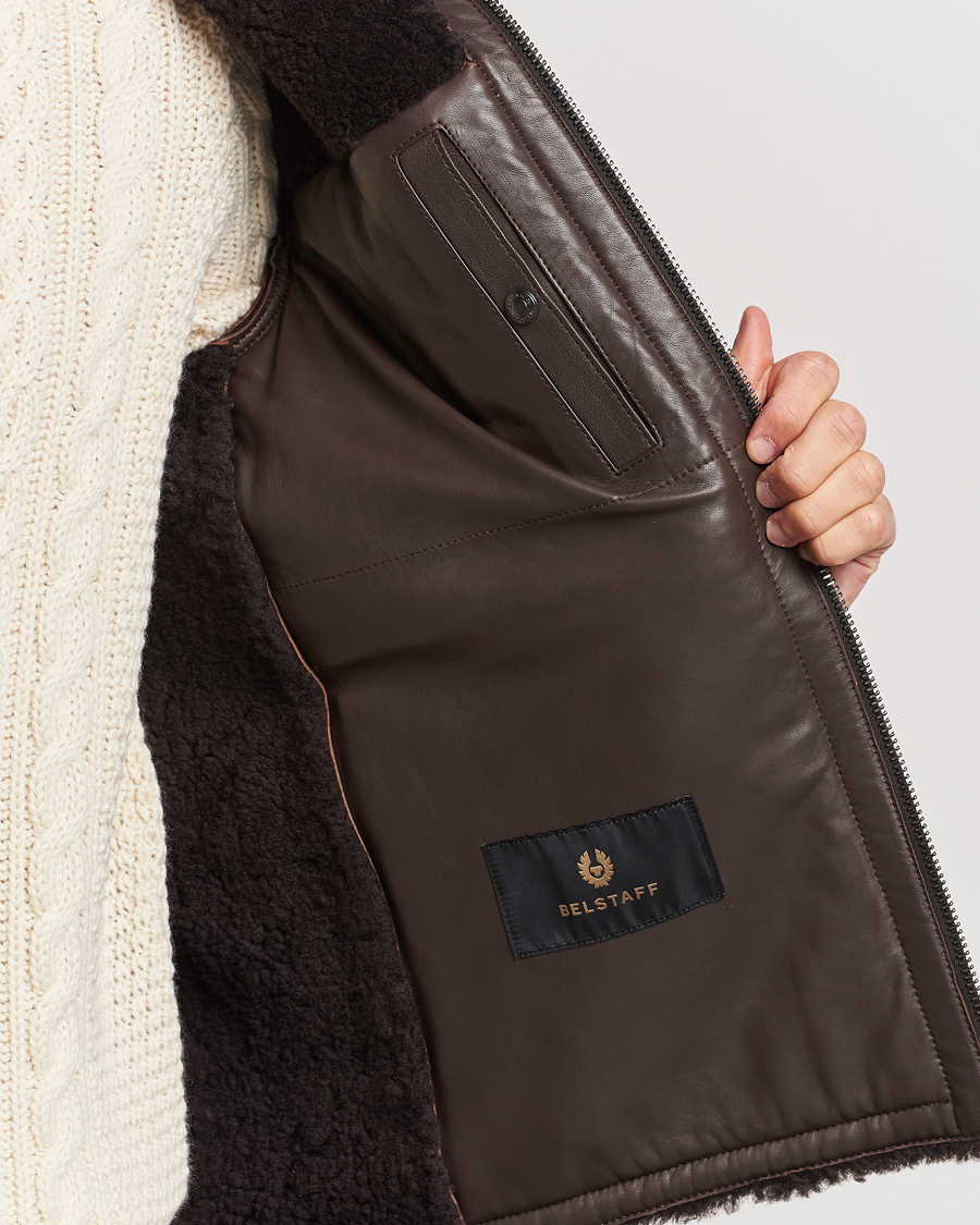 Herre | Jakker | Belstaff | Tundra Sherling Leather Jacket Earth Brown