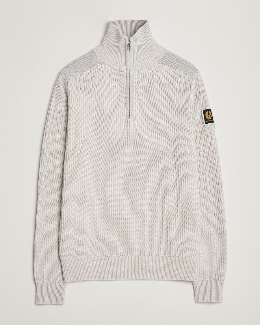 Herre | Gensere | Belstaff | Stanley Quarter Zip Jumper Old Silver