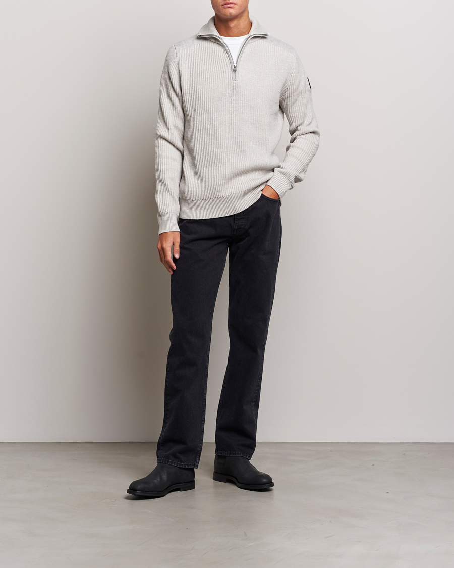Herre | Gensere | Belstaff | Stanley Quarter Zip Jumper Old Silver