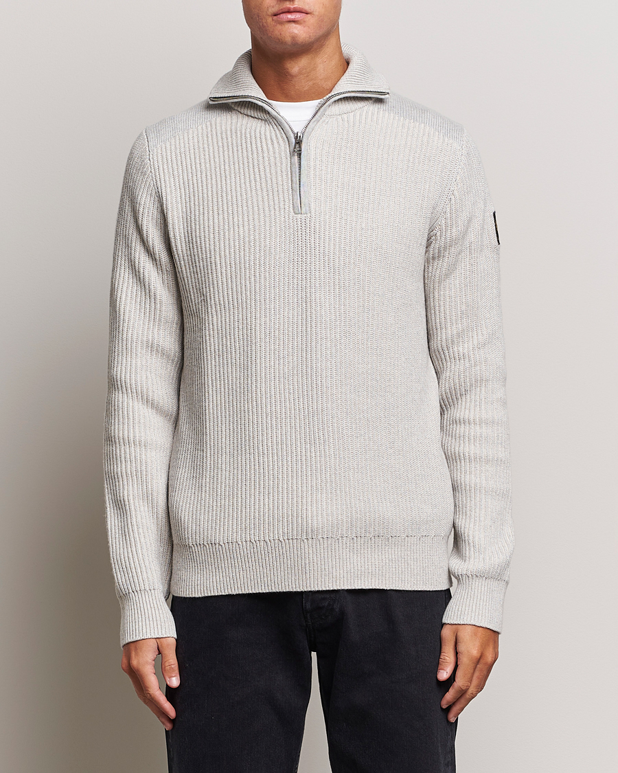 Herre |  | Belstaff | Stanley Quarter Zip Jumper Old Silver