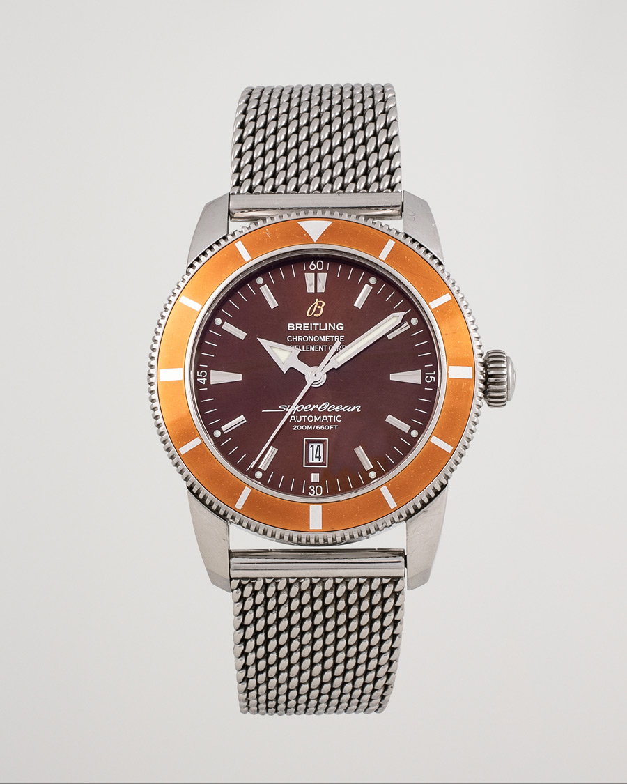 Herre | Breitling Pre-Owned Superocean Heritage 46 A17320 Steel Brown | Breitling Pre-Owned | Superocean Heritage 46 A17320 Steel Brown