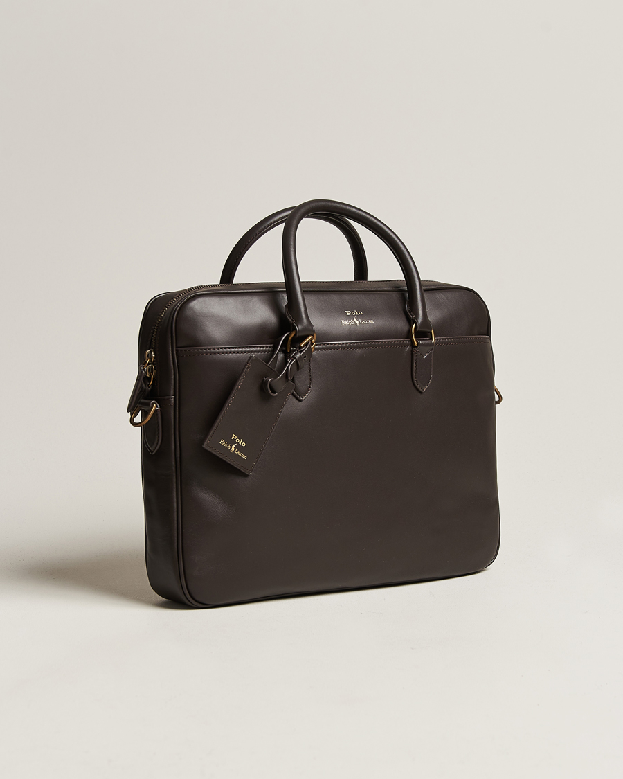 Herre | Vesker | Polo Ralph Lauren | Leather Commuter Bag  Dark Brown