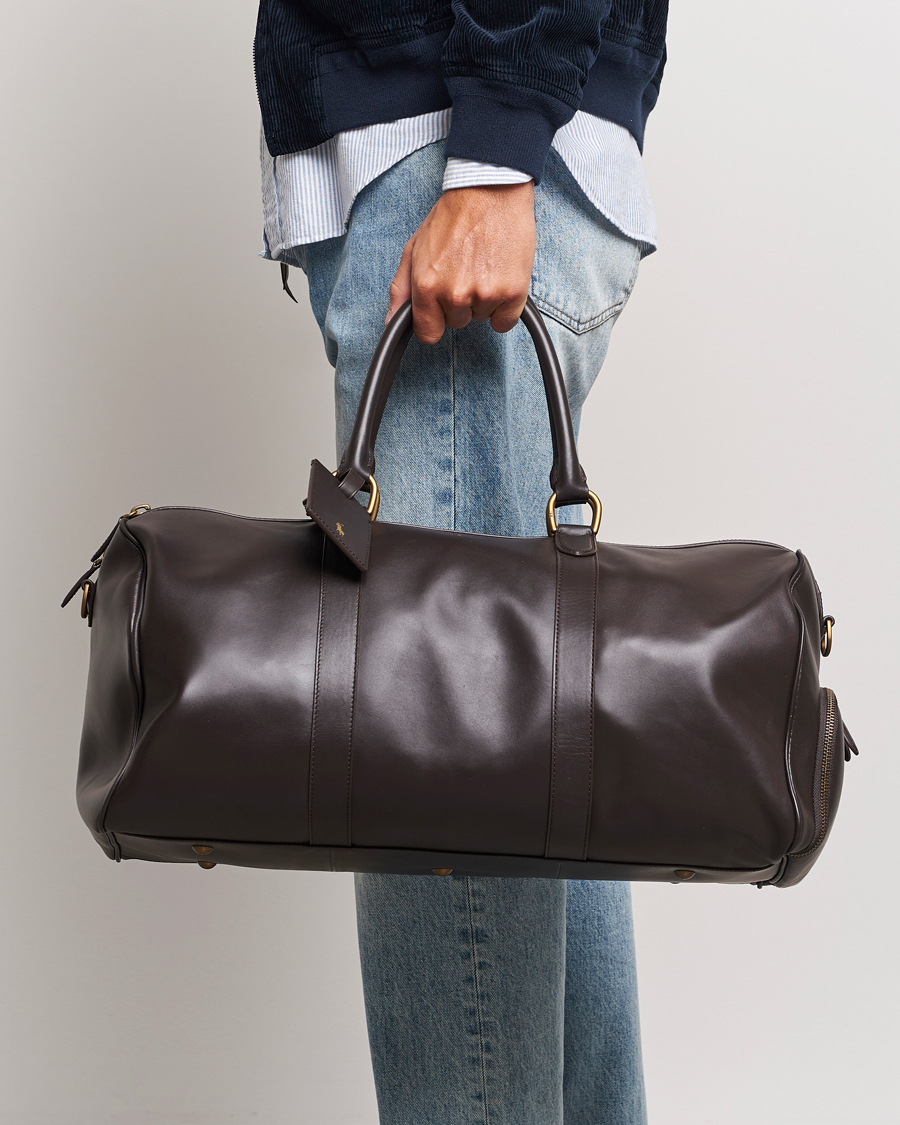 Herre | Weekendbager | Polo Ralph Lauren | Leather Duffle Bag  Dark Brown