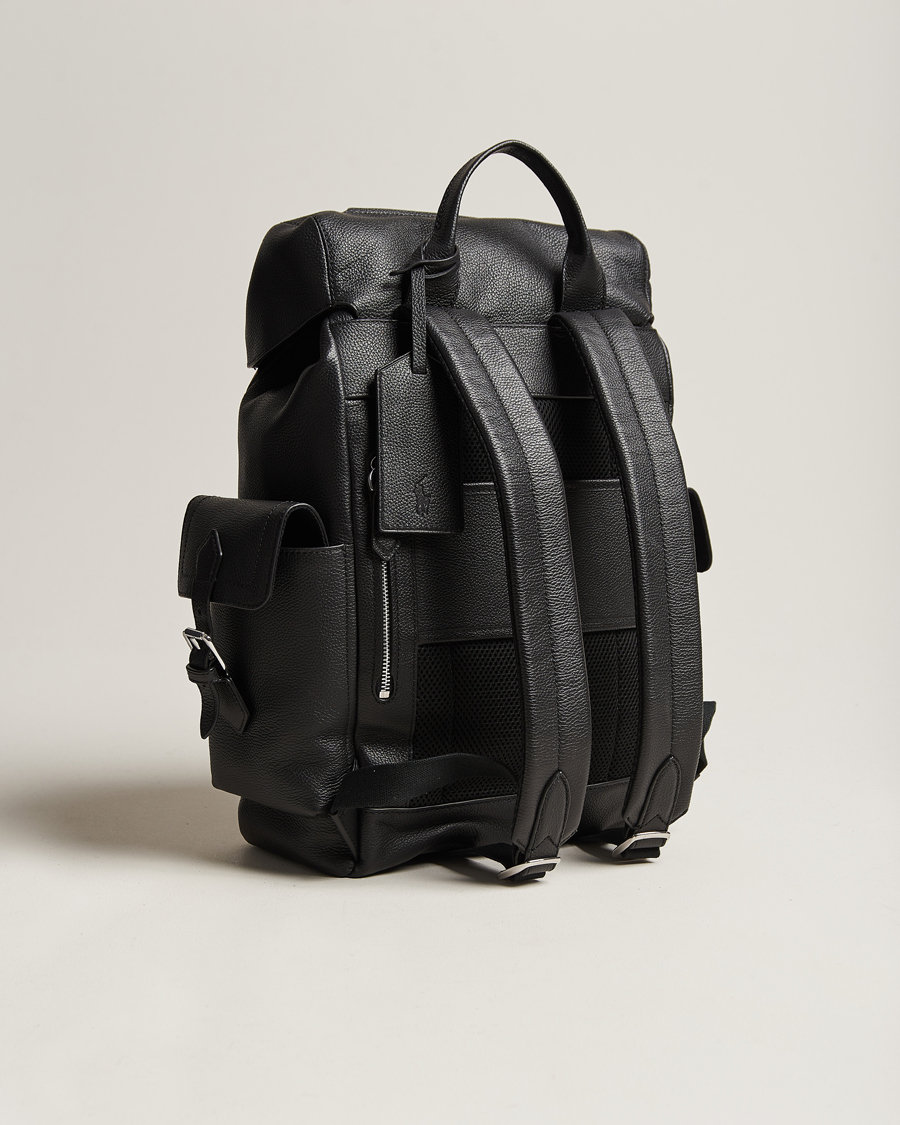 Herre | Polo Ralph Lauren Flap Leather Backpack Black | Polo Ralph Lauren | Flap Leather Backpack Black