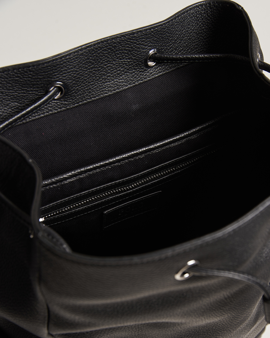 Herre | Polo Ralph Lauren Flap Leather Backpack Black | Polo Ralph Lauren | Flap Leather Backpack Black