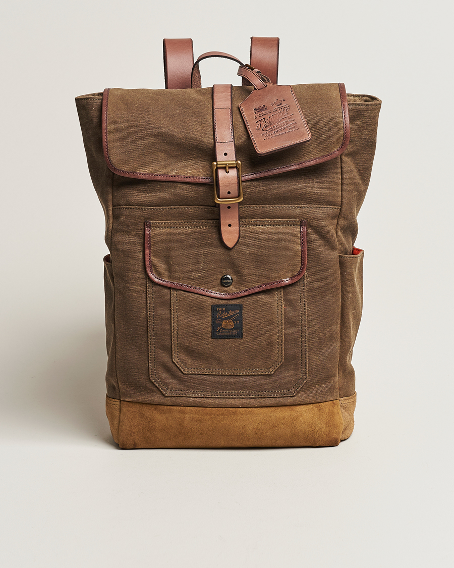 Herre | | Polo Ralph Lauren | Zip Top Oil Cloth Backpack Olive
