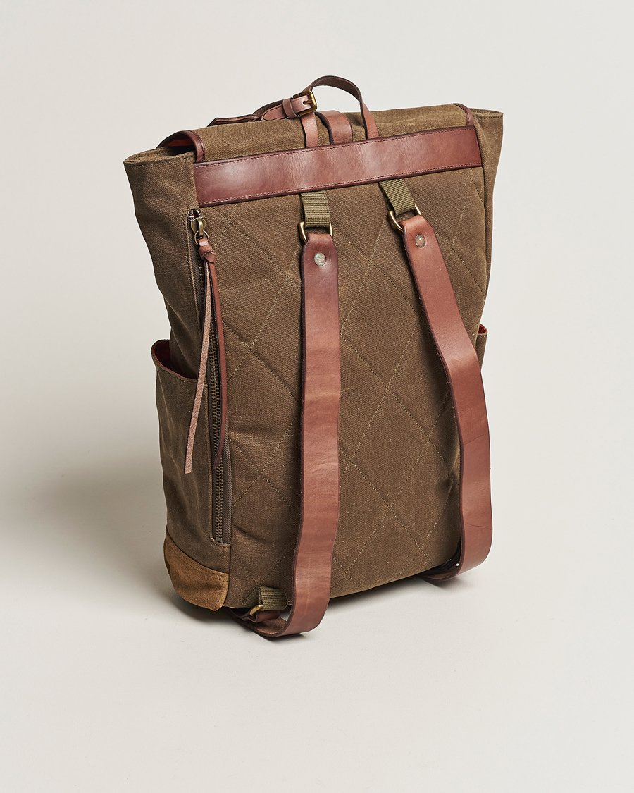 Herre | | Polo Ralph Lauren | Zip Top Oil Cloth Backpack Olive