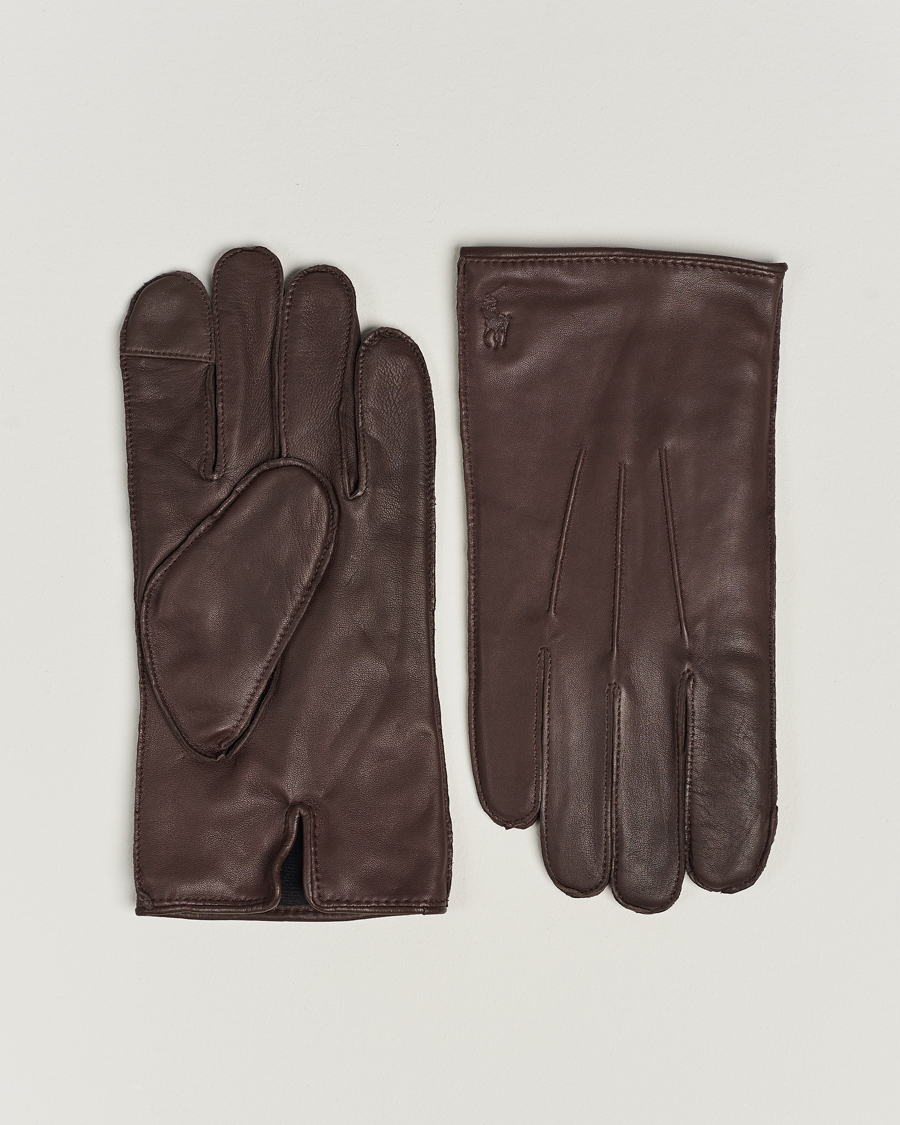 Herre | Hansker | Polo Ralph Lauren | Leather Gloves Dark Brown