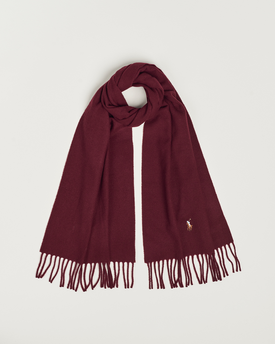 Herre | Polo Ralph Lauren Signature Wool Scarf Harvard Wine | Polo Ralph Lauren | Signature Wool Scarf Harvard Wine