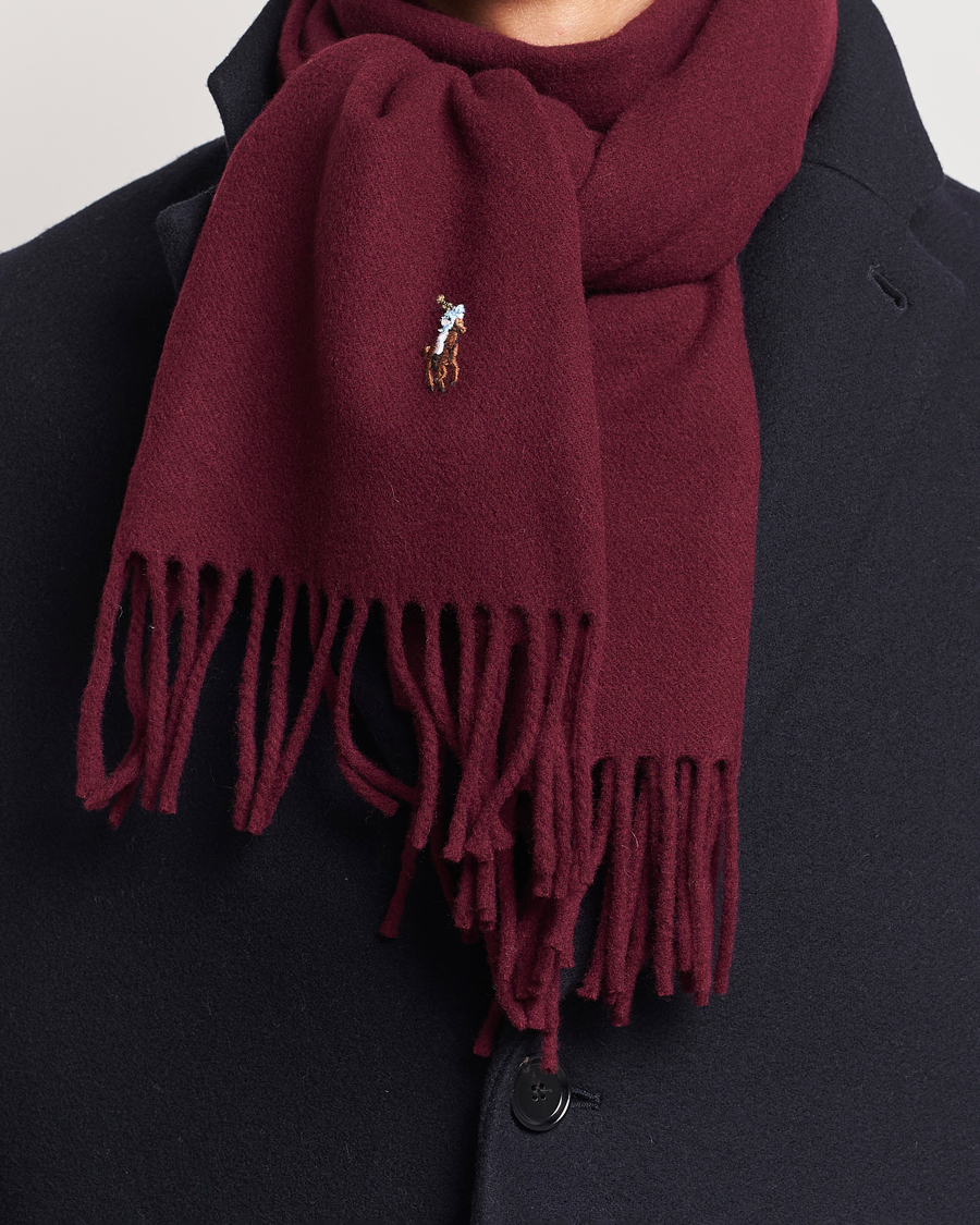 Herre | Polo Ralph Lauren Signature Wool Scarf Harvard Wine | Polo Ralph Lauren | Signature Wool Scarf Harvard Wine