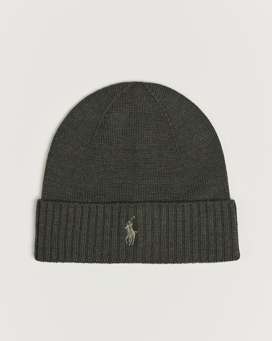 Herre | Polo Ralph Lauren Merino Wool Beanie Olive Heather | Polo Ralph Lauren | Merino Wool Beanie Olive Heather