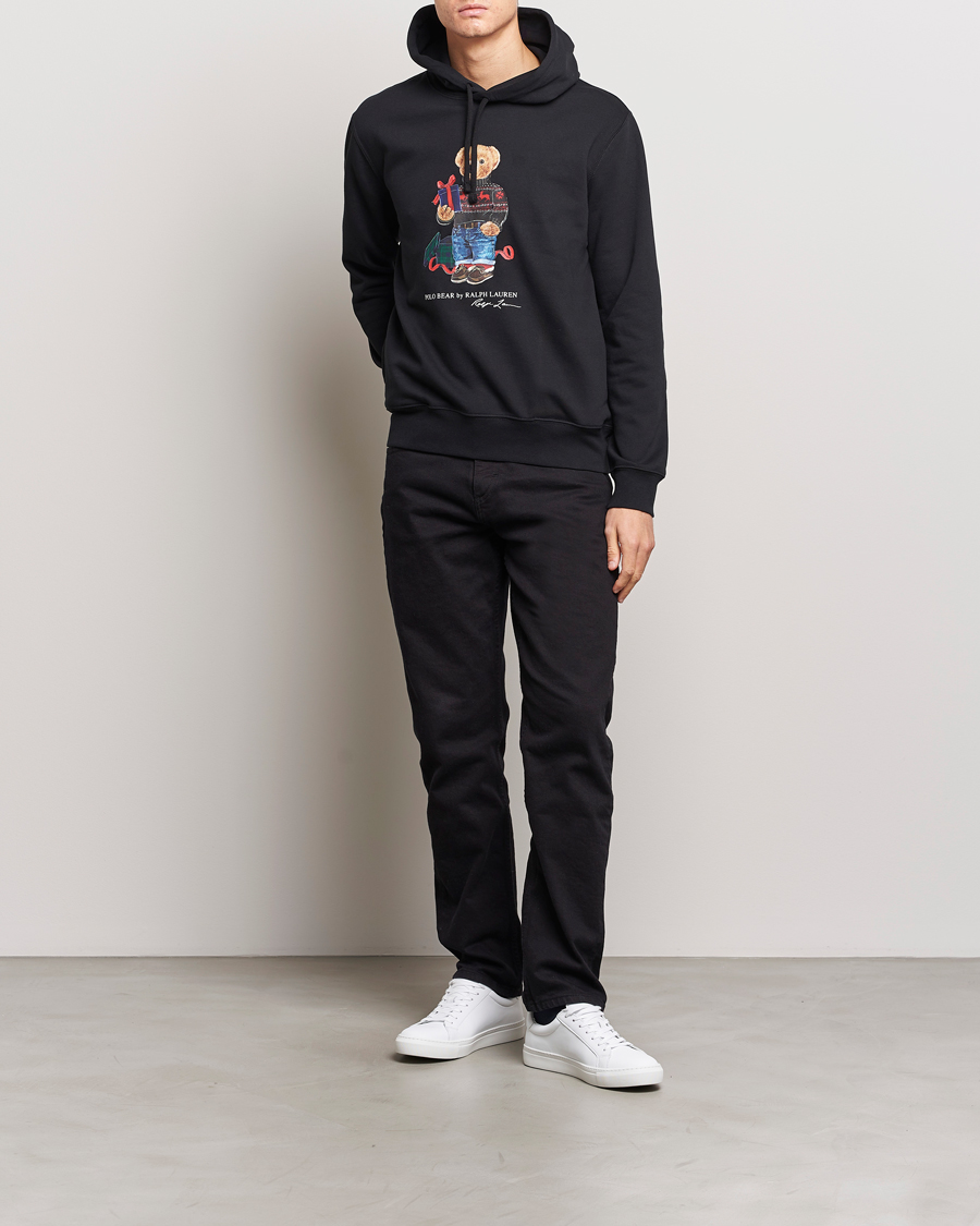 Herre | Gensere | Polo Ralph Lauren | Printed Denim Bear Hoodie Black