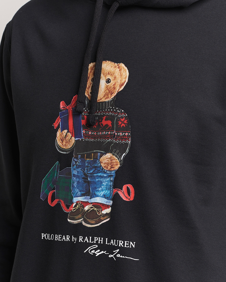 Herre | Gensere | Polo Ralph Lauren | Printed Denim Bear Hoodie Black